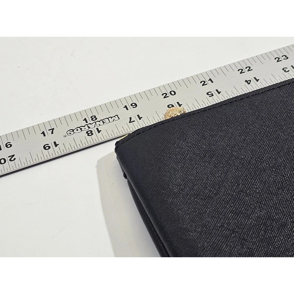 OTG247 Paws On The Go‎ #10 Clear Pouch Black White Faux Saffiano 18x11